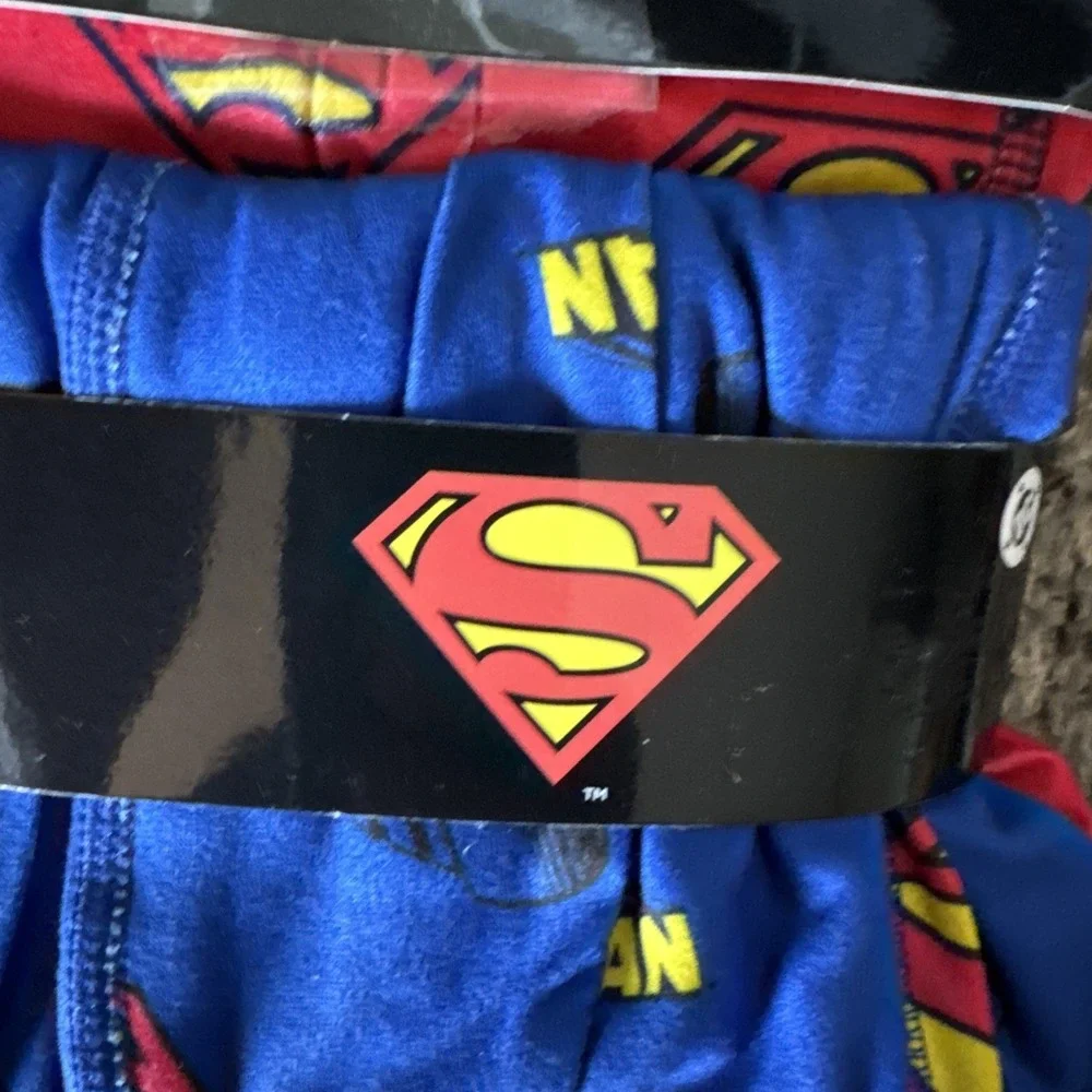DC Superman Men's L Boxer Briefs 2-Pack Red/Blue/Yellow Polyester Stretch